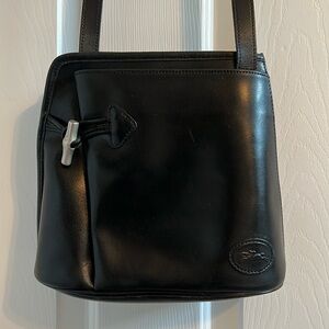 Longchamp Le Roseau Vintage Black Leather Crossbody Bag, Excellent Condition!